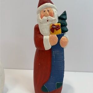 Vintage 90’s Santa Claus 11 inch tall Figurine with Stocking by Eddie Walker